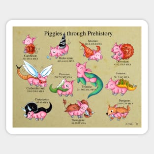 Prehistoric Piggies Sticker